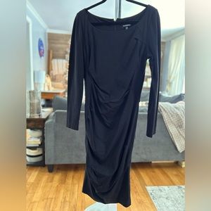 Black long sleeved cocktail dress